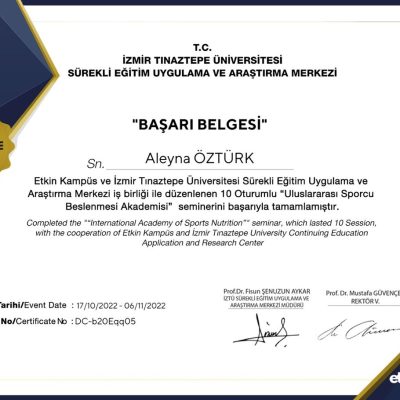 Dyt. Aleyna Öztürk - Diyetisyen - Mersin